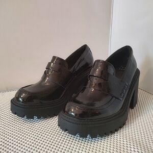 A New Day Women's Size 7.5 Platform Chunky Heels Shoes Black